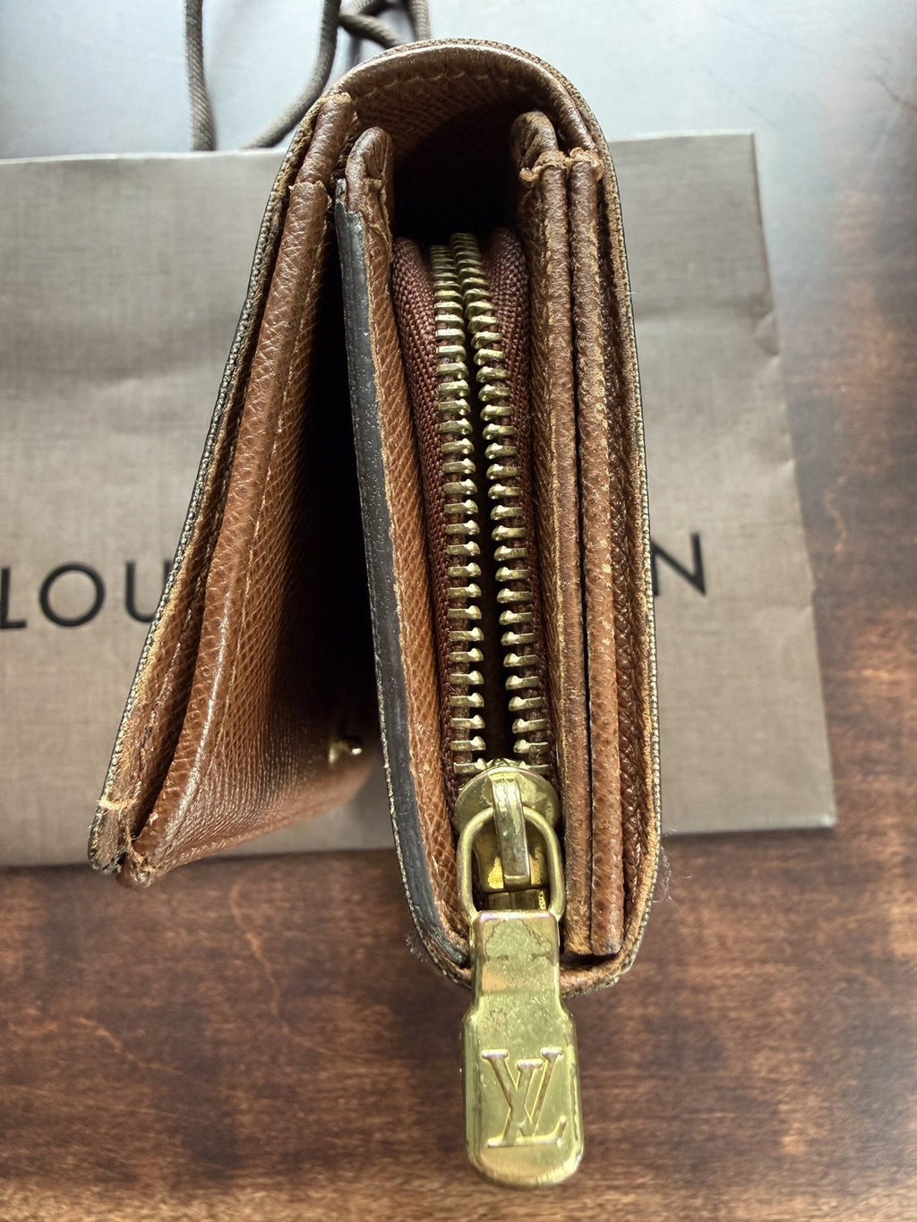 Louis Vuitton Vintage Monogram Wallet with Zip Coin Pocket