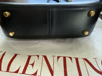 Valentino Garavani Small VLogo Chain Shoulder Bag in Black Calfskin